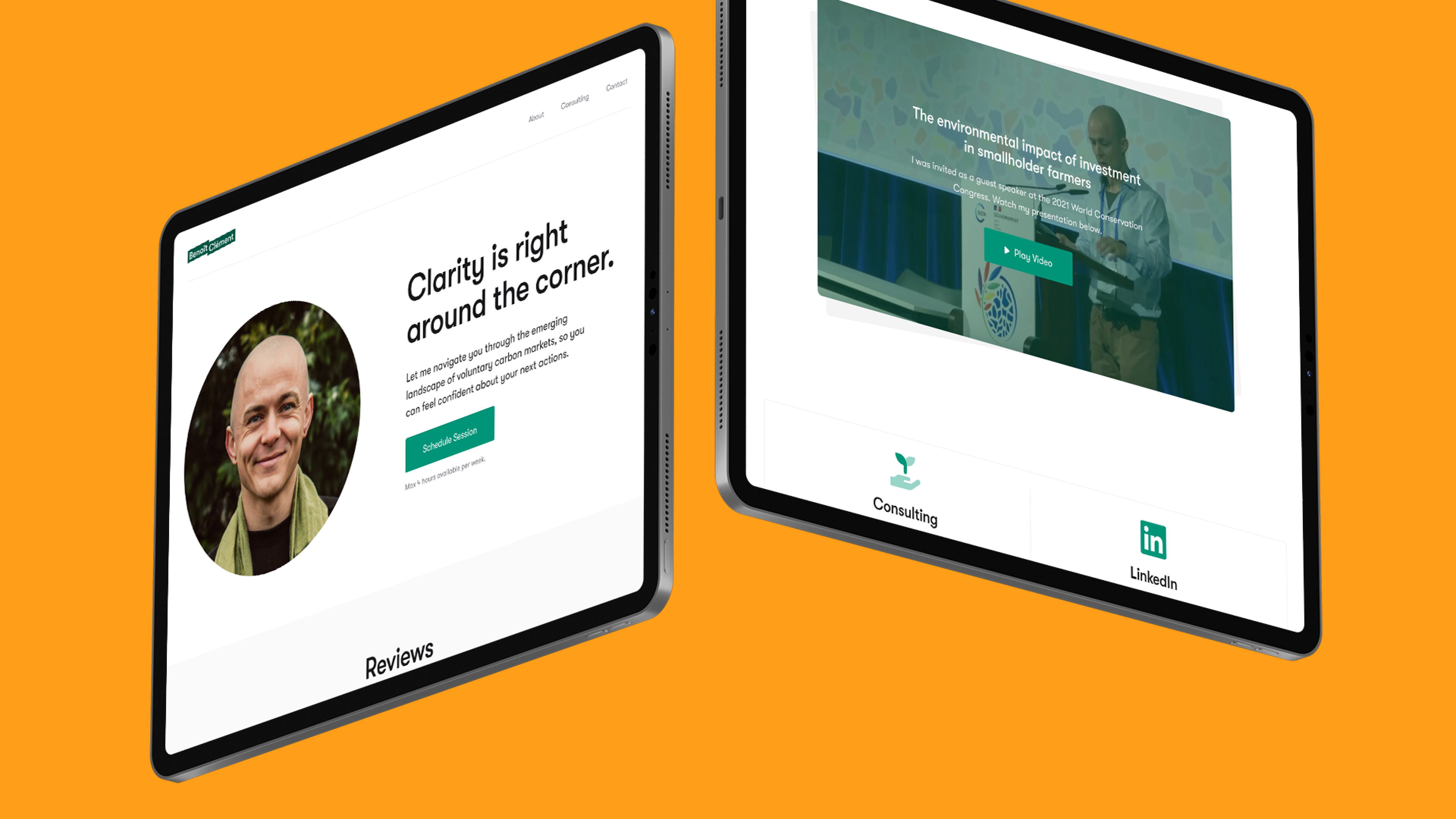 iPad website mockups