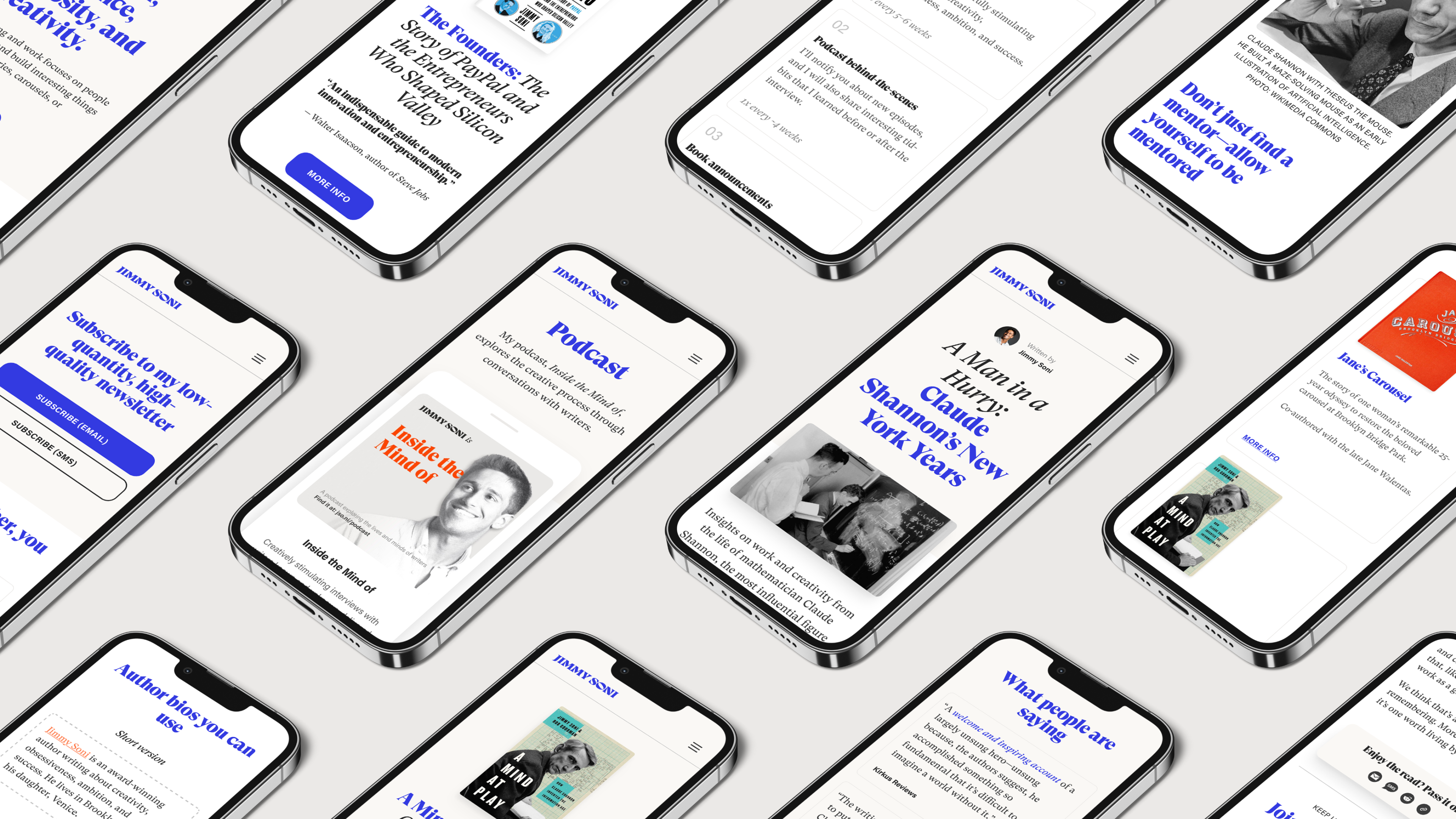 Mobile website mockup