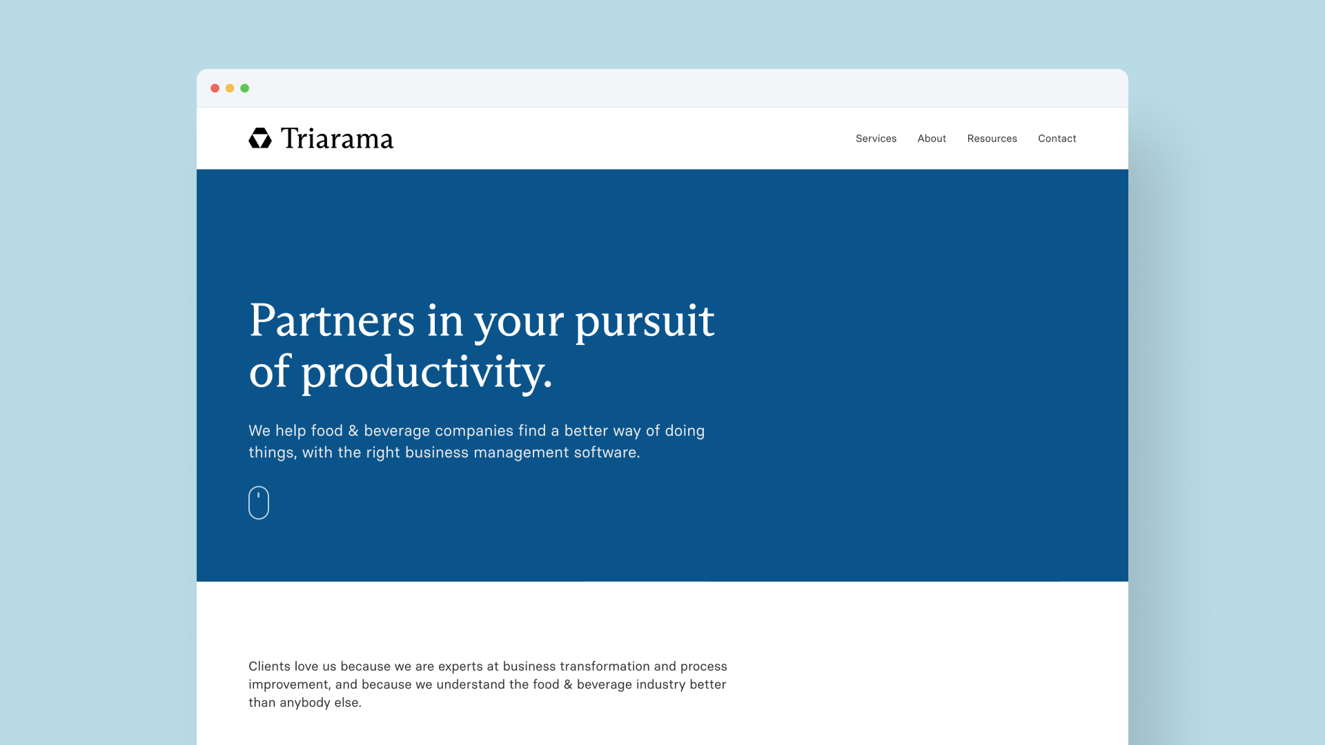 Website desktop mockup